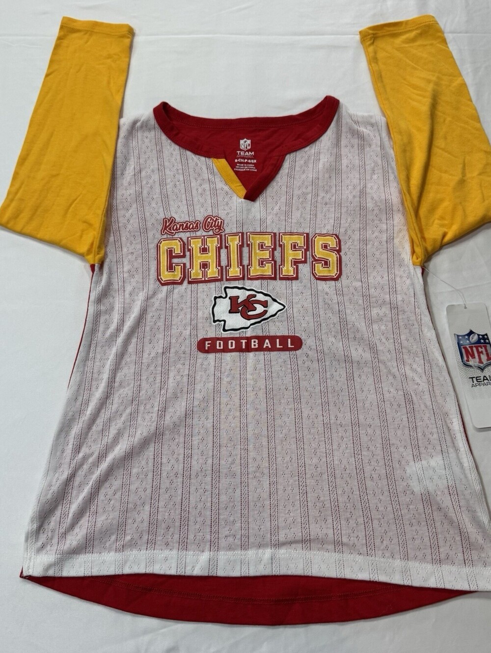 Kansas City Chiefs Girls Shirt Size S 6/6X NFL Team Apparel